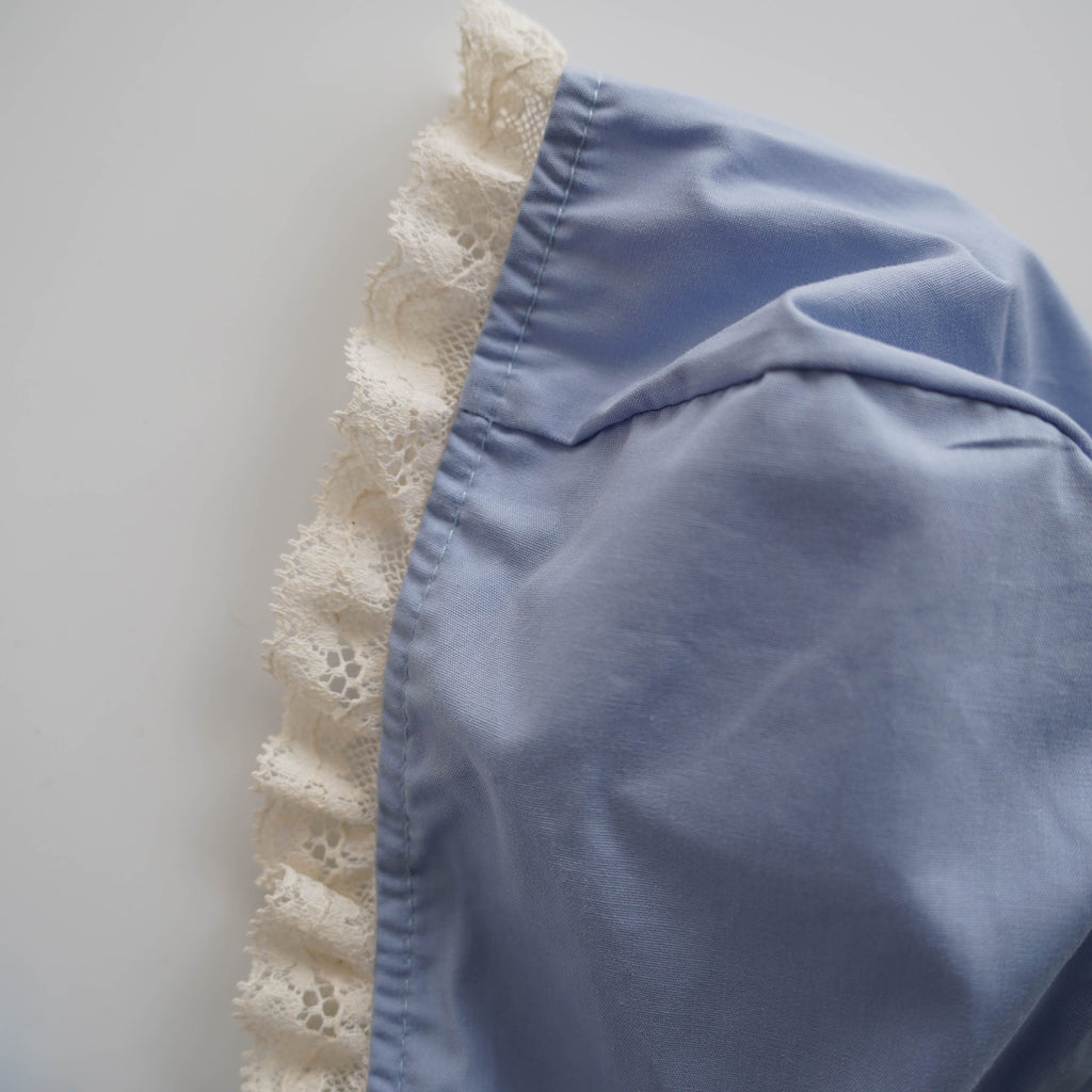 Ruffled Sleeves Baby Blue Romper with Hat