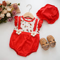 3D Flower Ruffled Romper with Hat