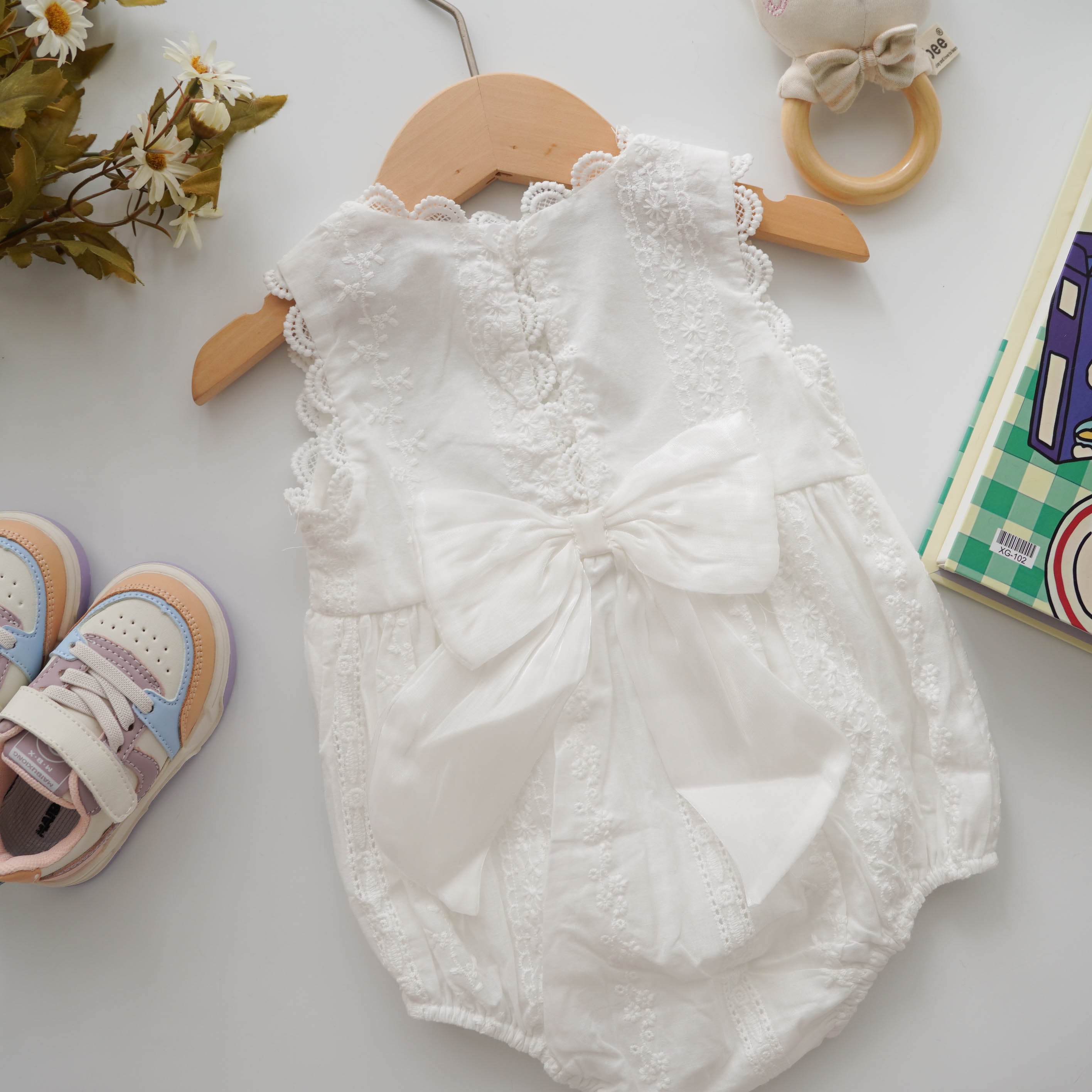 Plain Casual White Romper