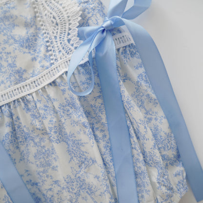 Baby Blue Painted Romper