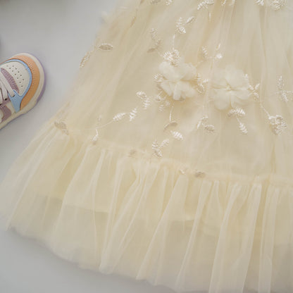 Details Embroidery Halter Dress