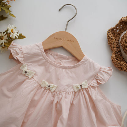 Ribbon Details Dress with Mushroom Bag