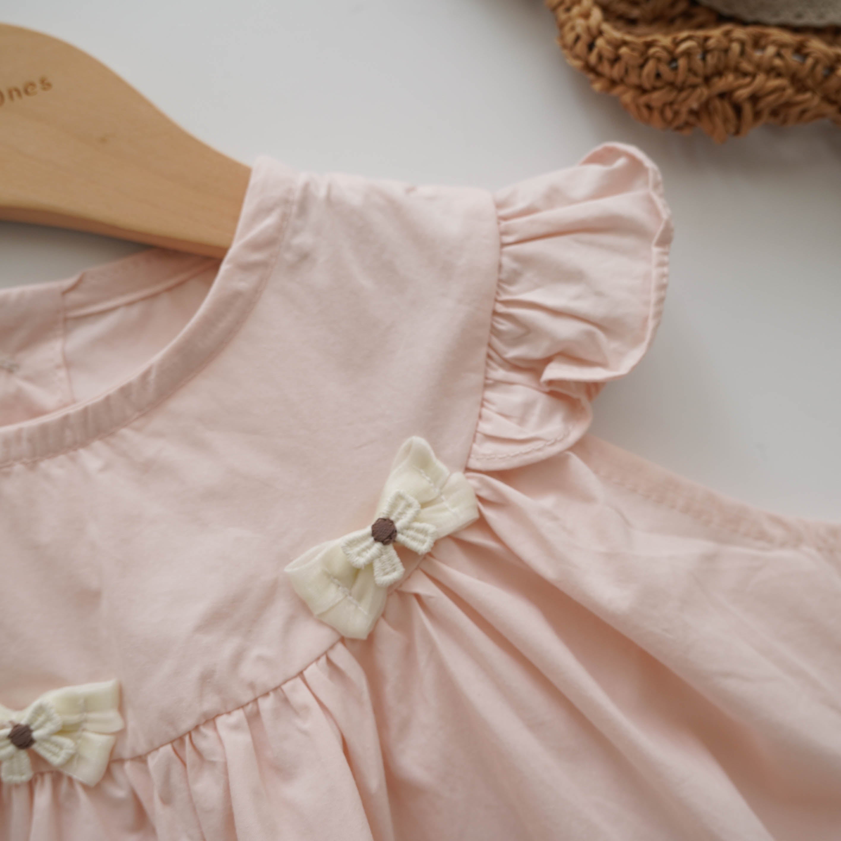 Ribbon Details Dress with Mushroom Bag