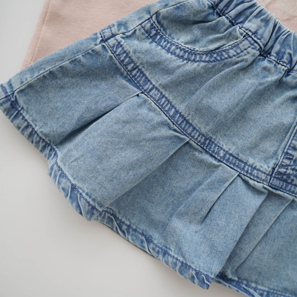 Birthday Bunny Top & Jeans Skirt Set