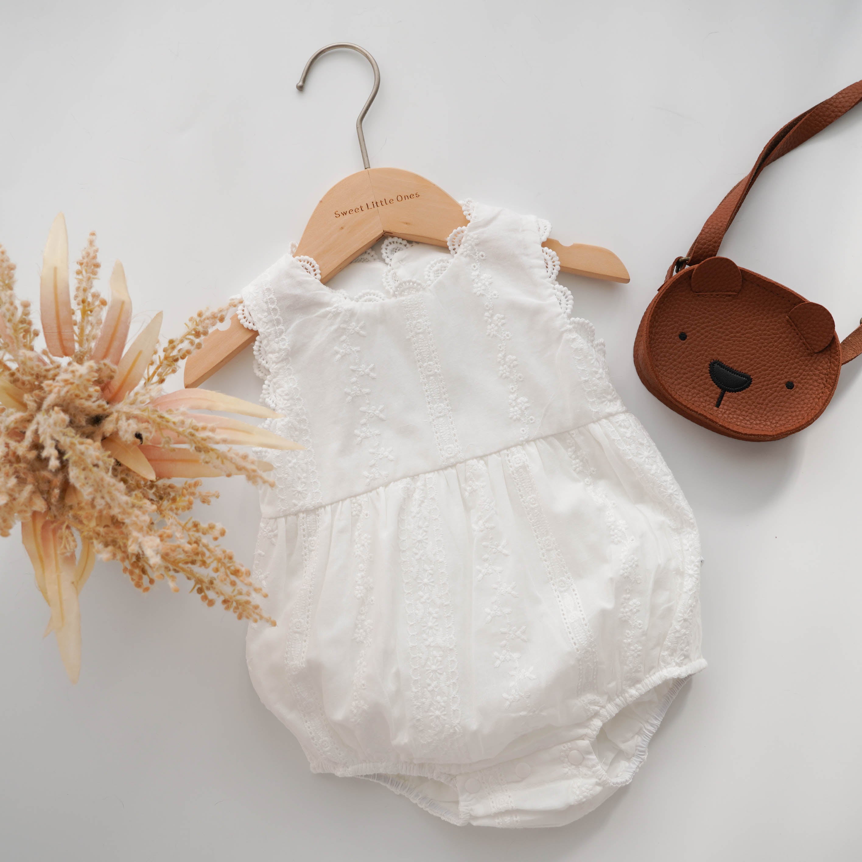 Plain Casual White Romper