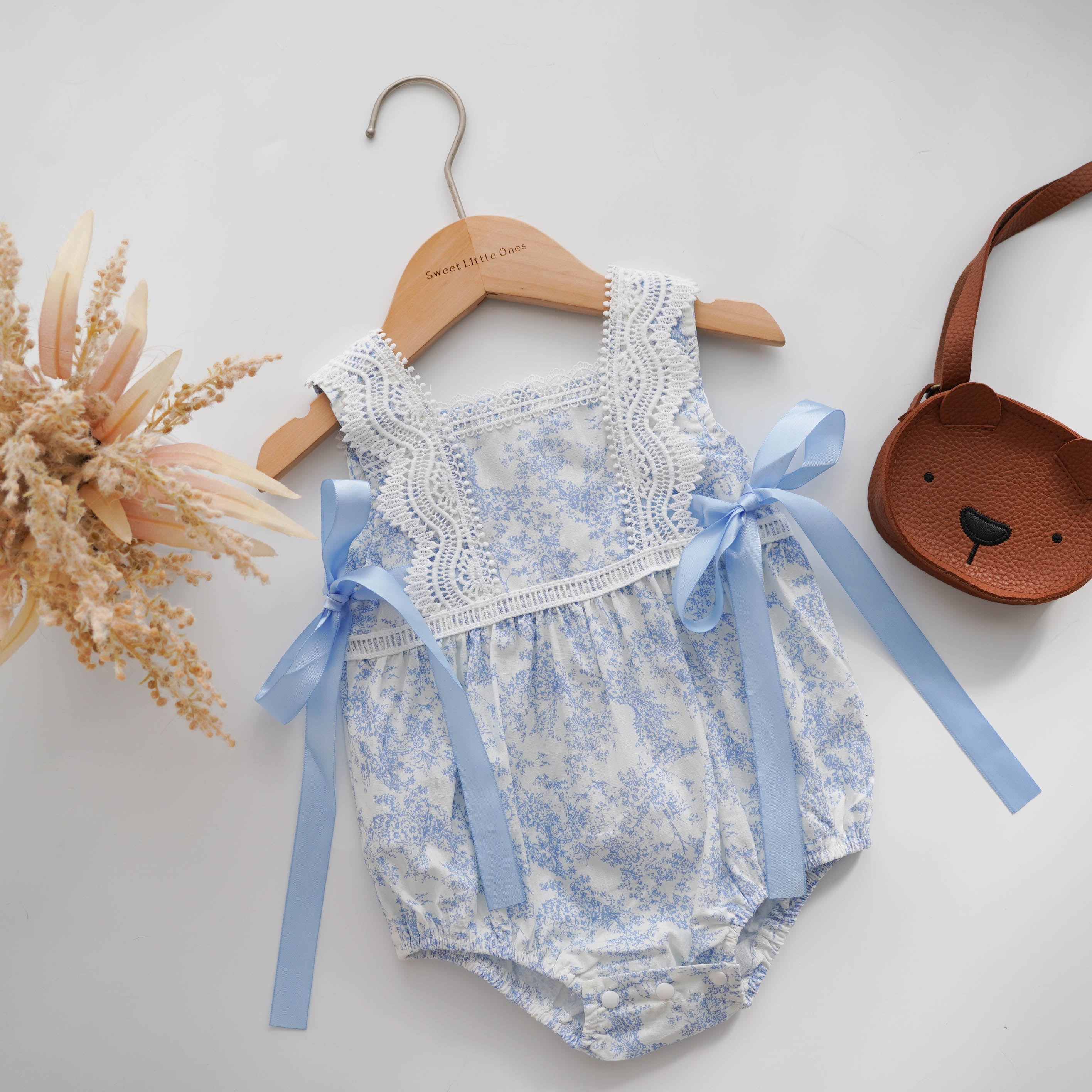 Baby Blue Painted Romper