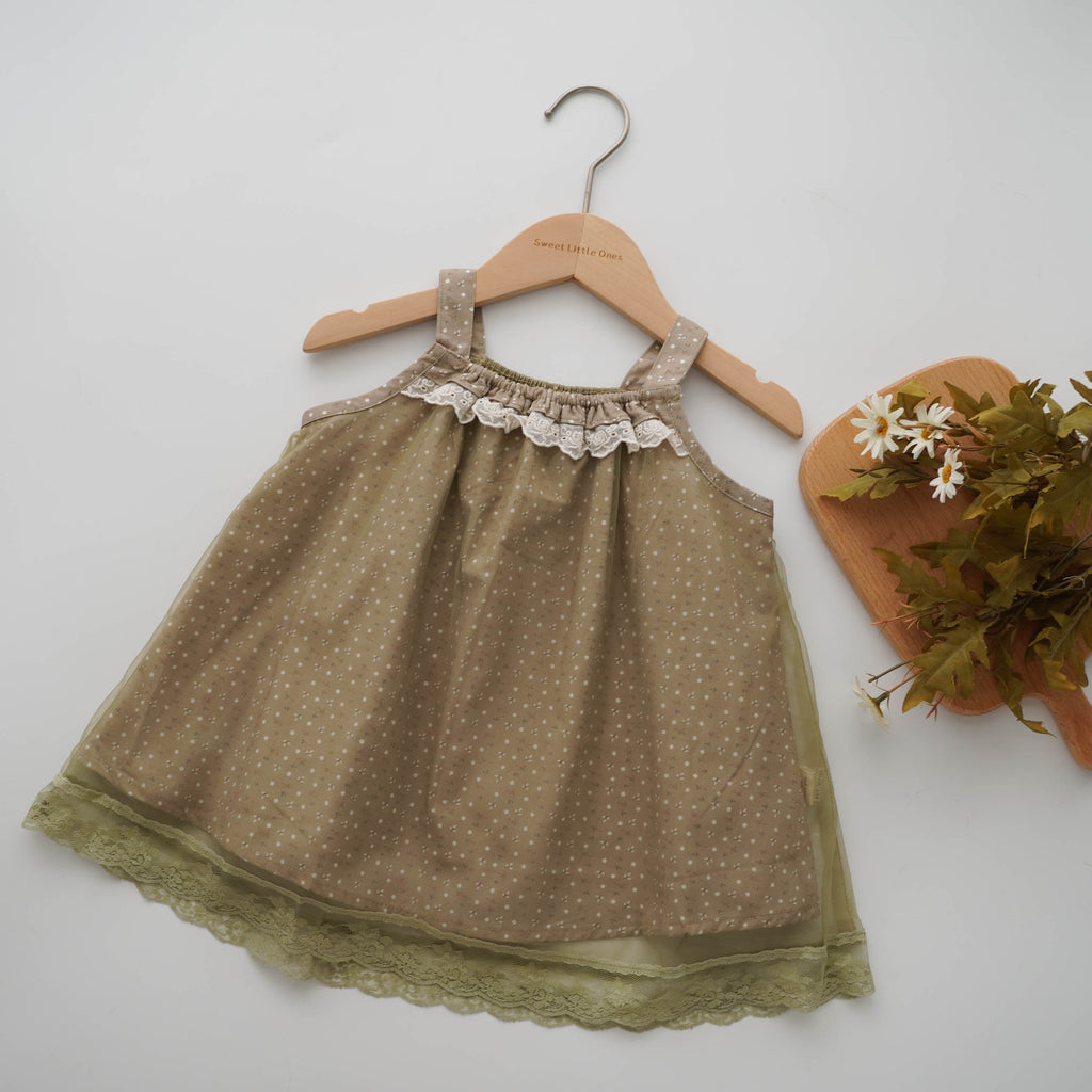 Vintage Olive Flare Dress