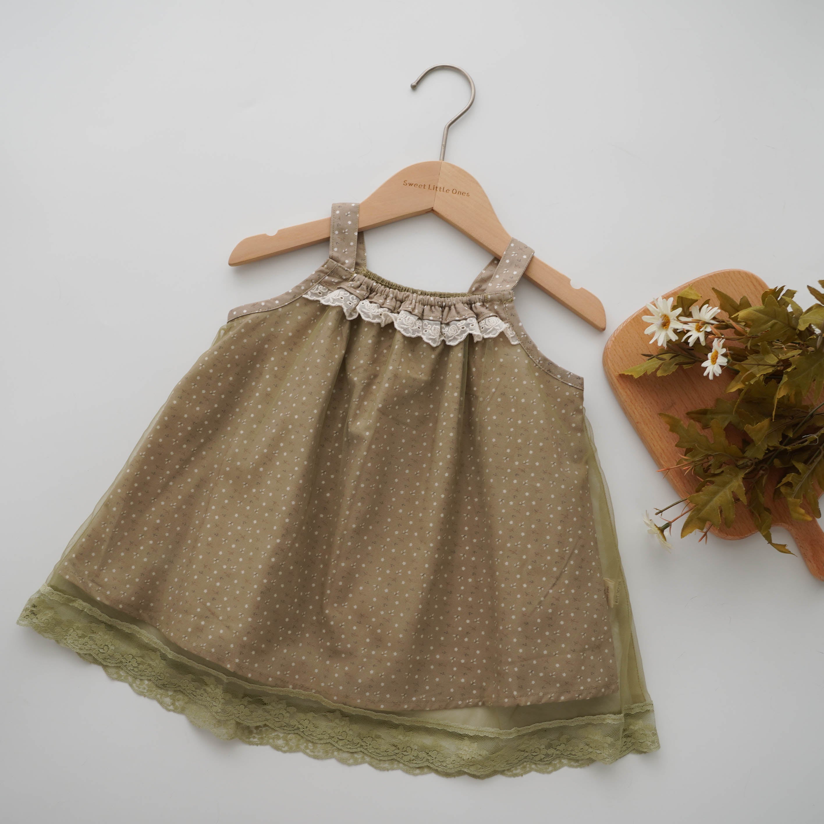 Vintage Olive Flare Dress