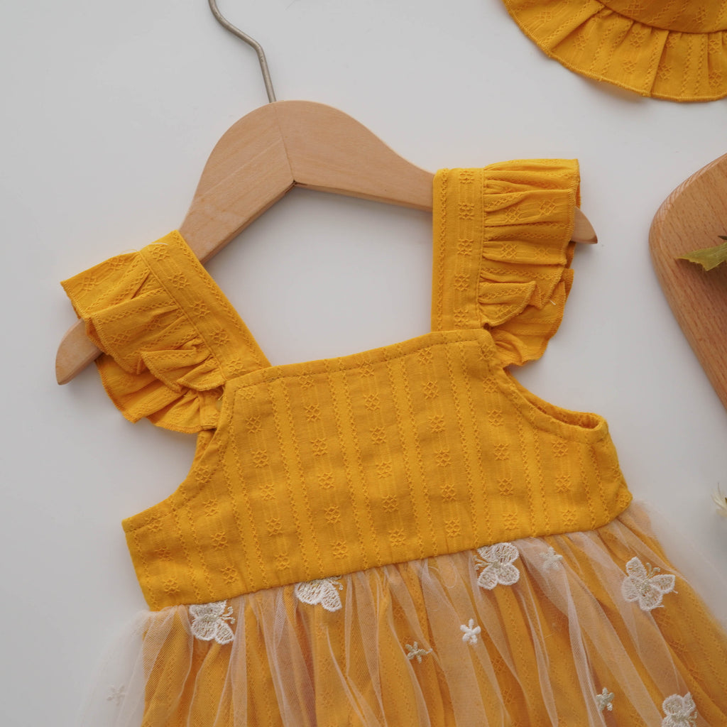 Ribbon Adjustable Summer Dress with Hat