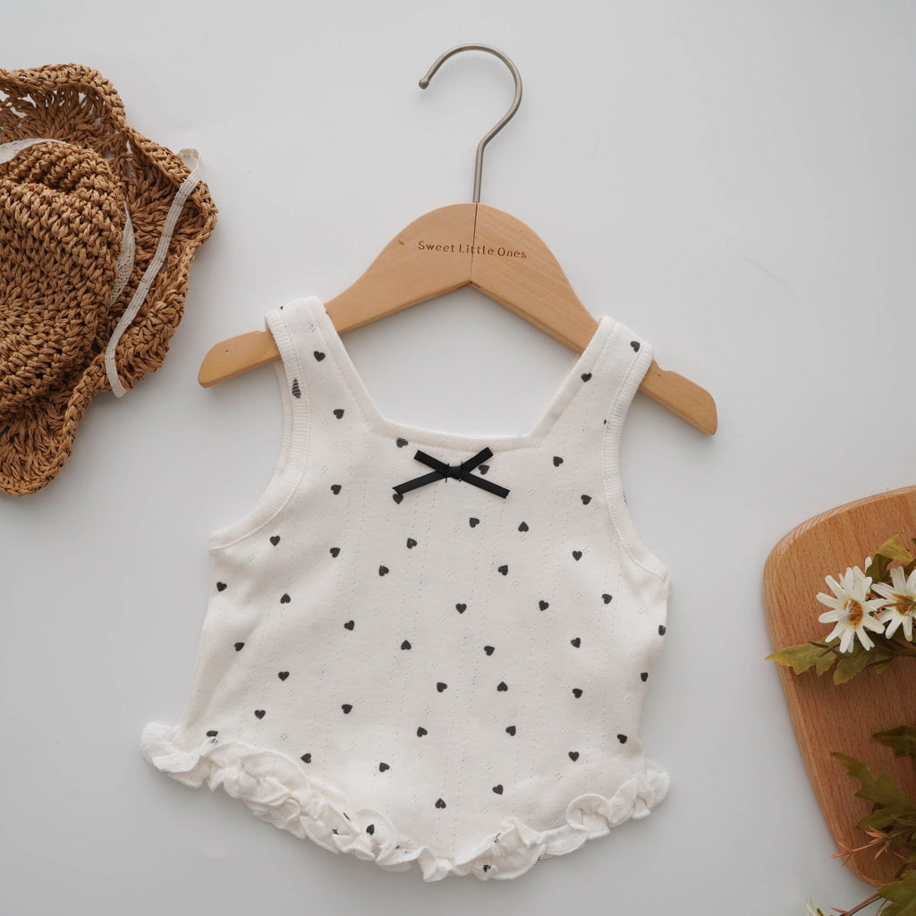Polka Dot Top with Pleated Skirt Set