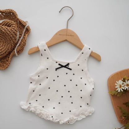 Polka Dot Top with Pleated Skirt Set