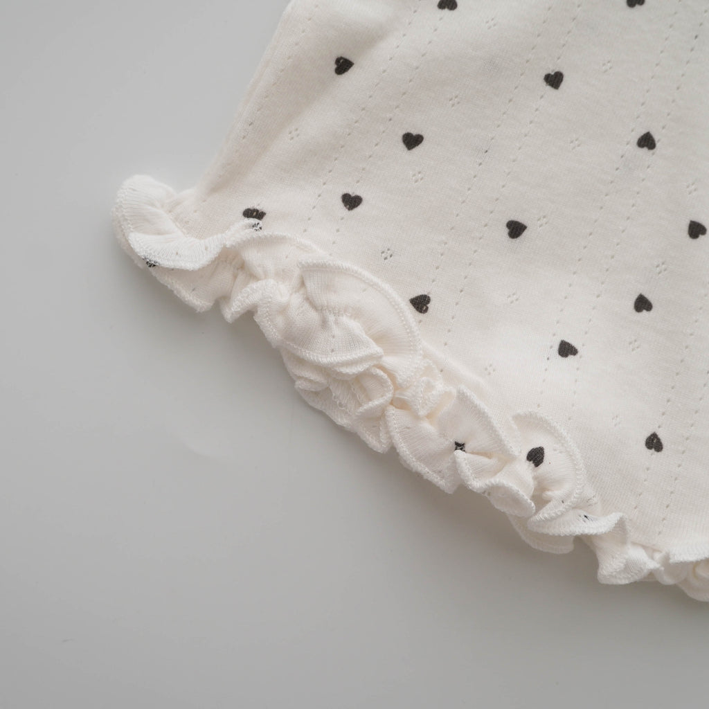 Polka Dot Top with Pleated Skirt Set