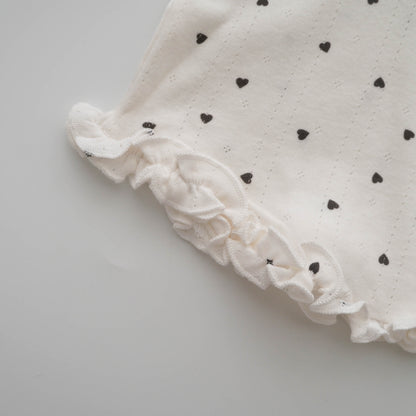 Polka Dot Top with Pleated Skirt Set