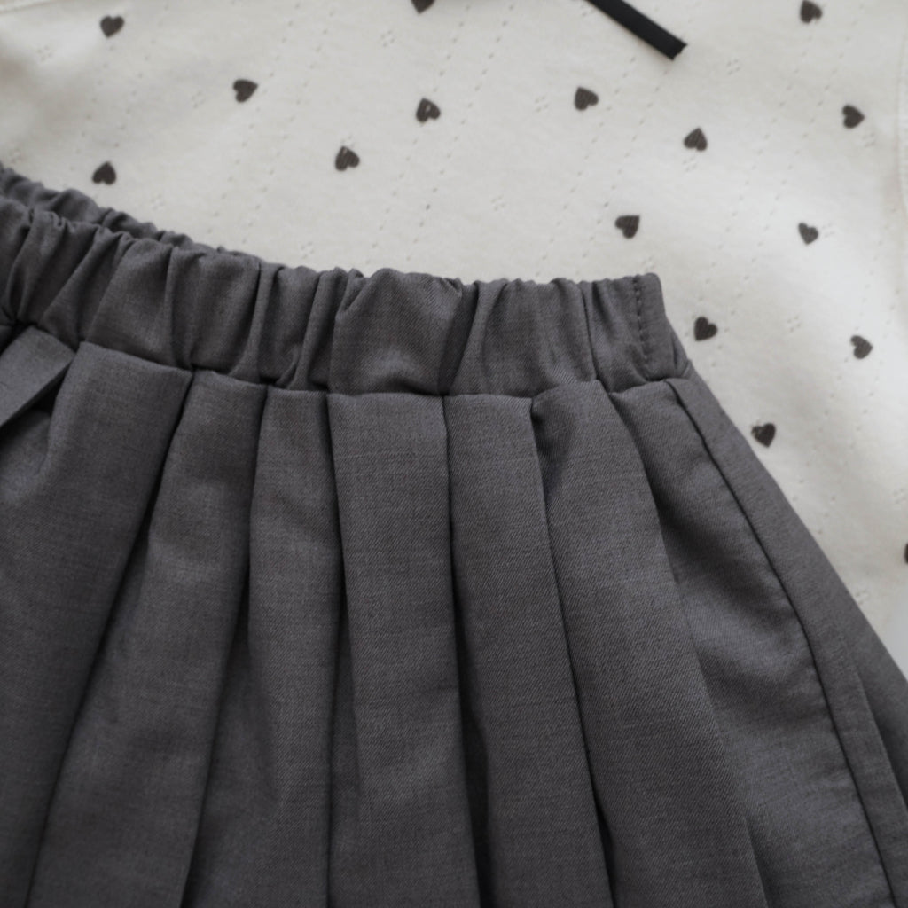 Polka Dot Top with Pleated Skirt Set