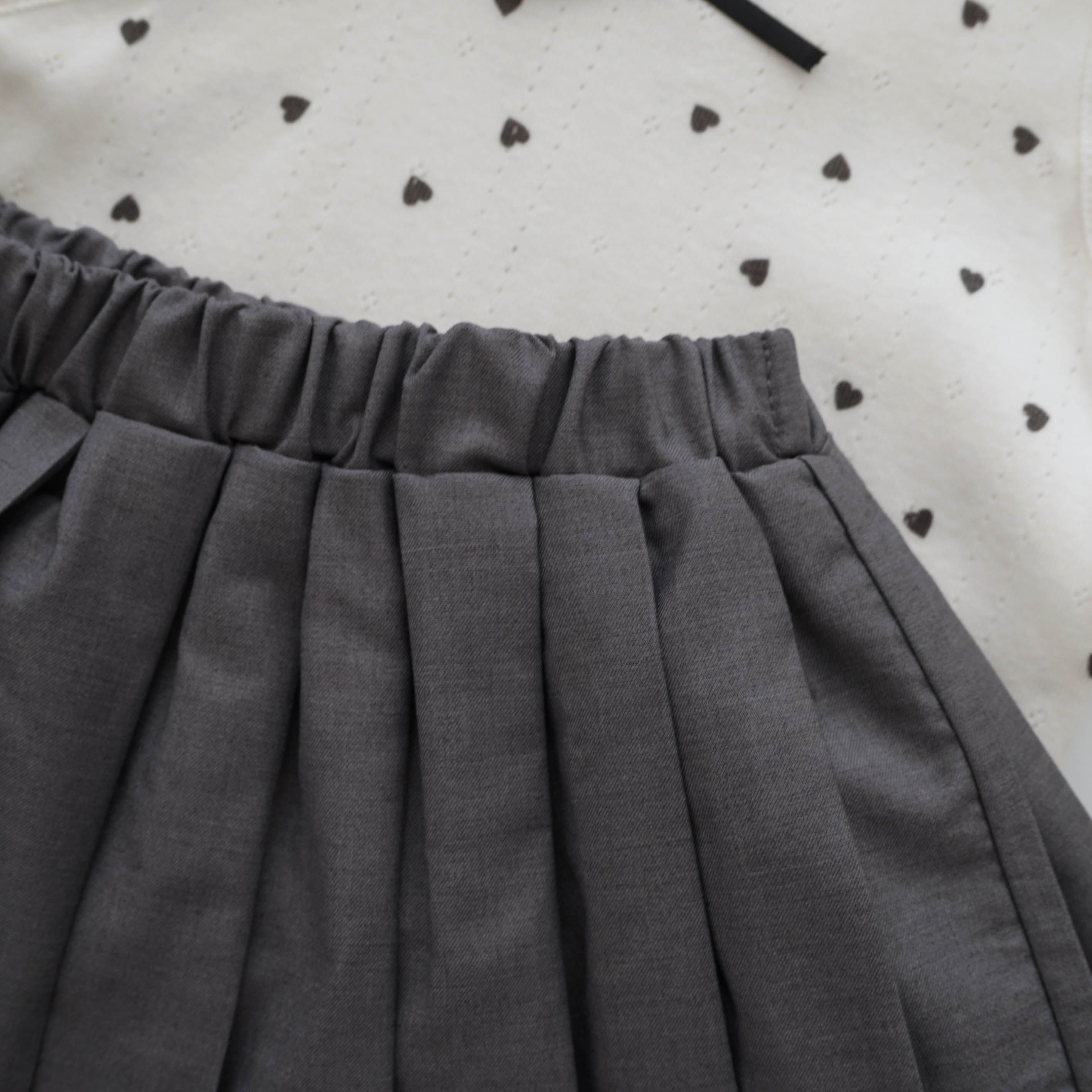 Polka Dot Top with Pleated Skirt Set
