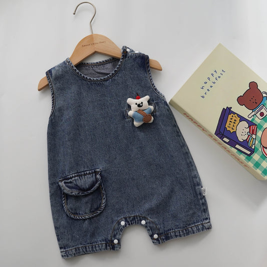 3D Cartoon Denim Overall