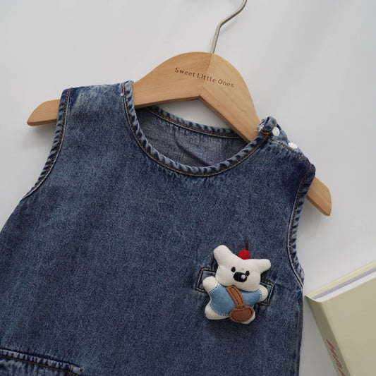 3D Cartoon Denim Overall