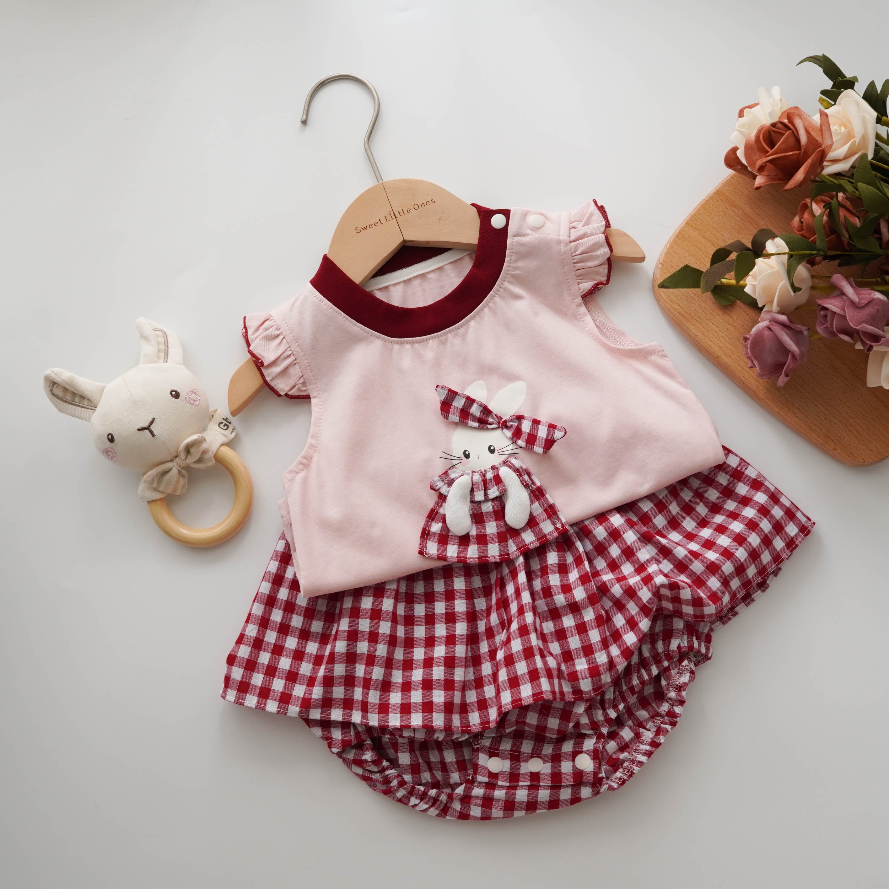 Checkered Bunny Two Pieces Set