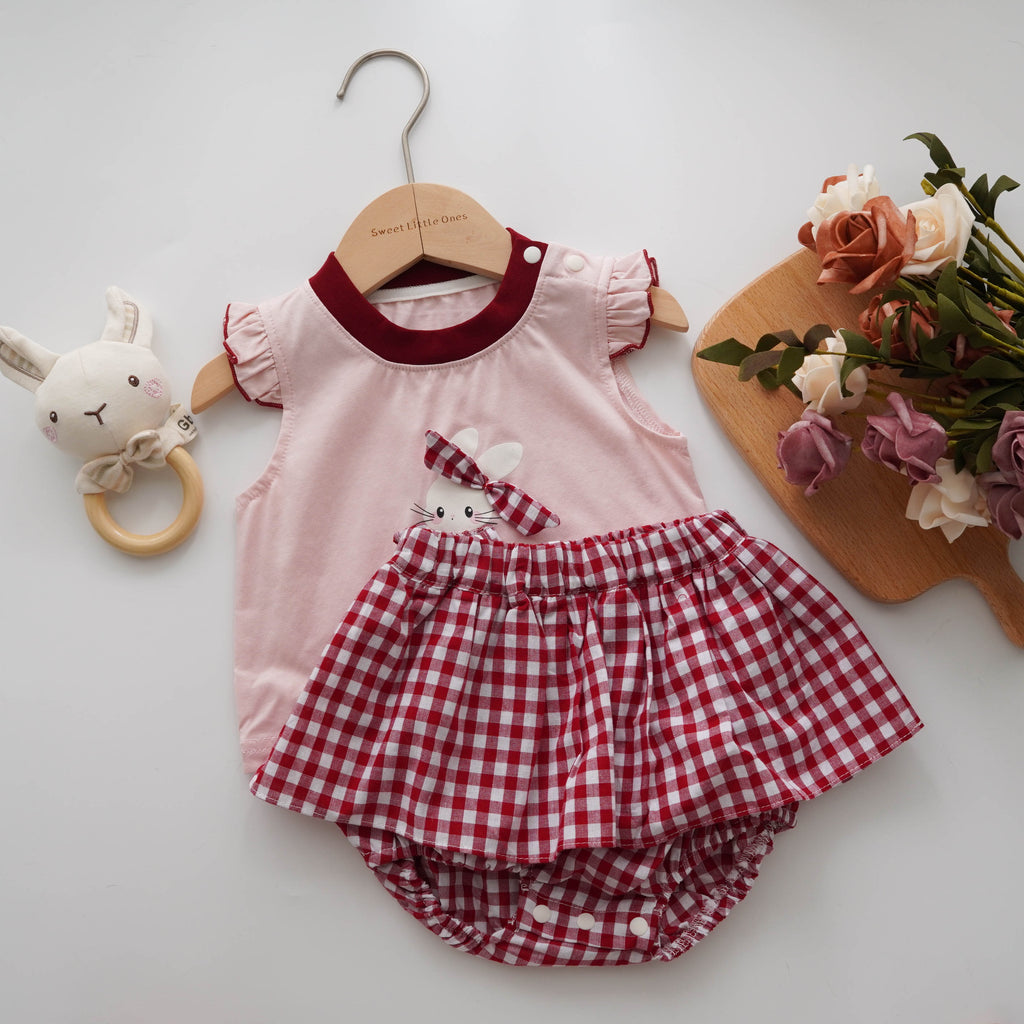 Checkered Bunny Two Pieces Set