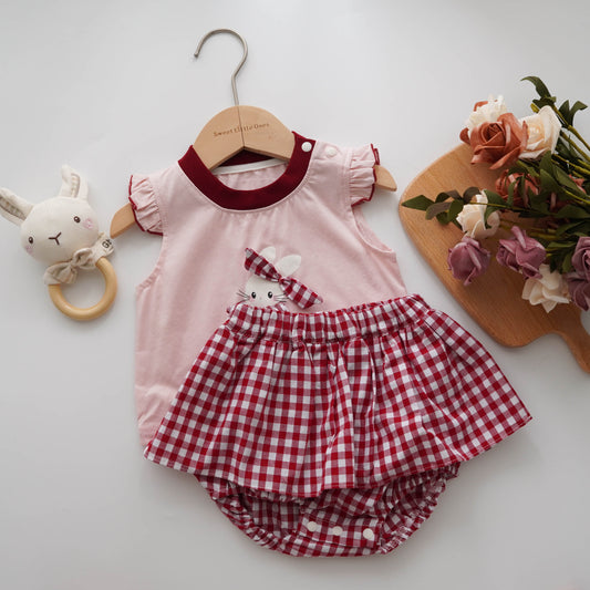 Checkered Bunny Two Pieces Set