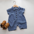 Denim Buttoned Car Overall