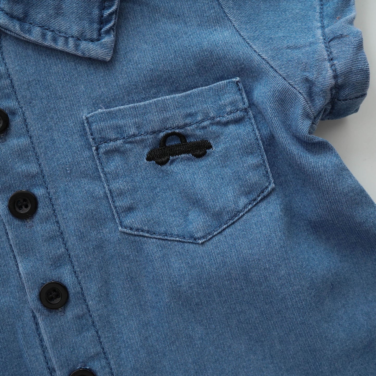 Denim Buttoned Car Overall