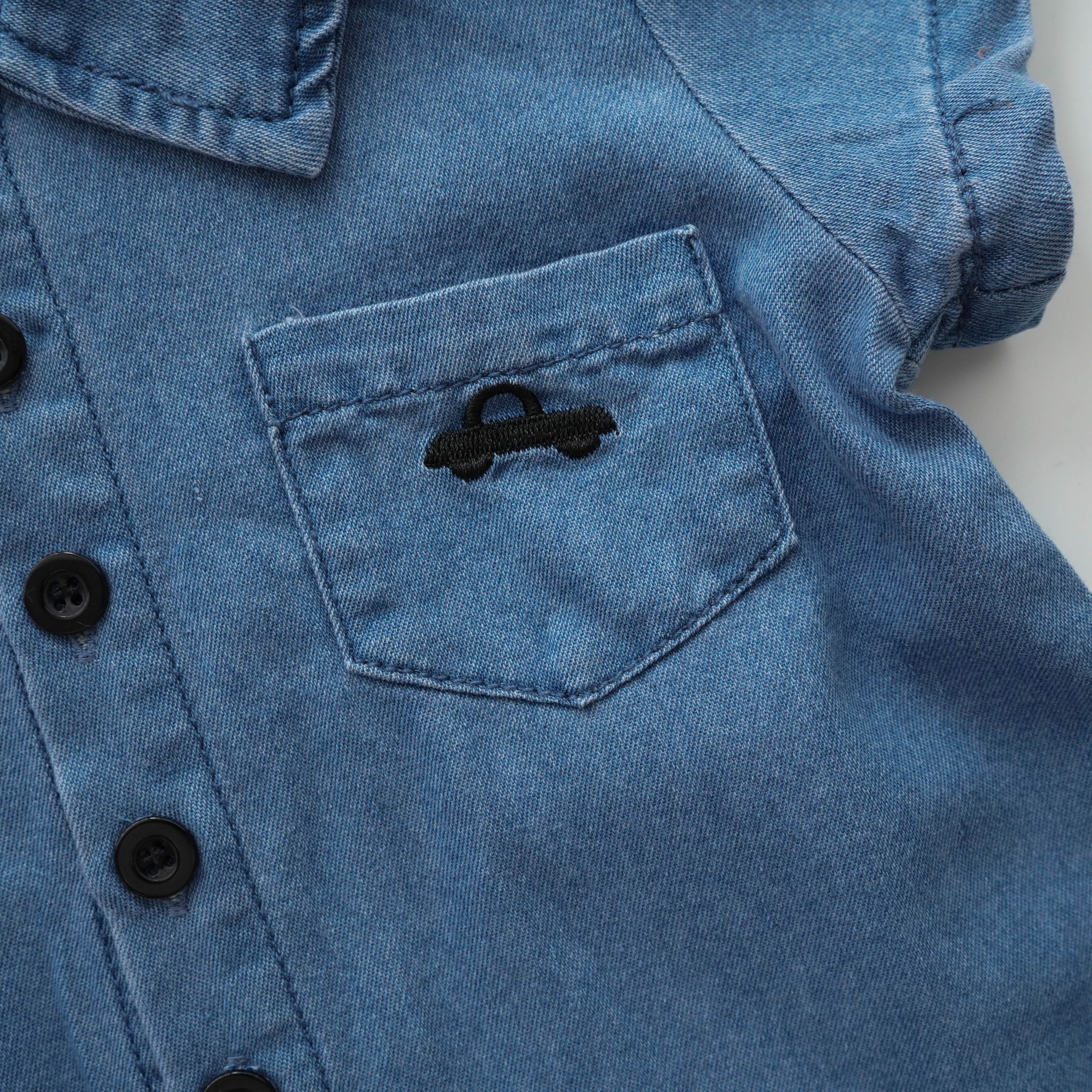 Denim Buttoned Car Overall