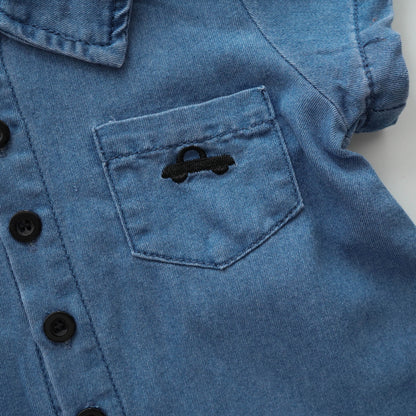 Denim Buttoned Car Overall