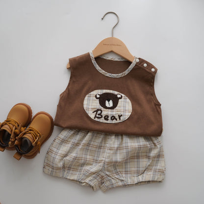 Bear Top & Casual Pants Set