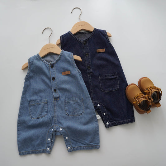 Casual Denim Overall with Hat