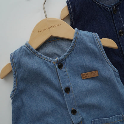 Casual Denim Overall with Hat