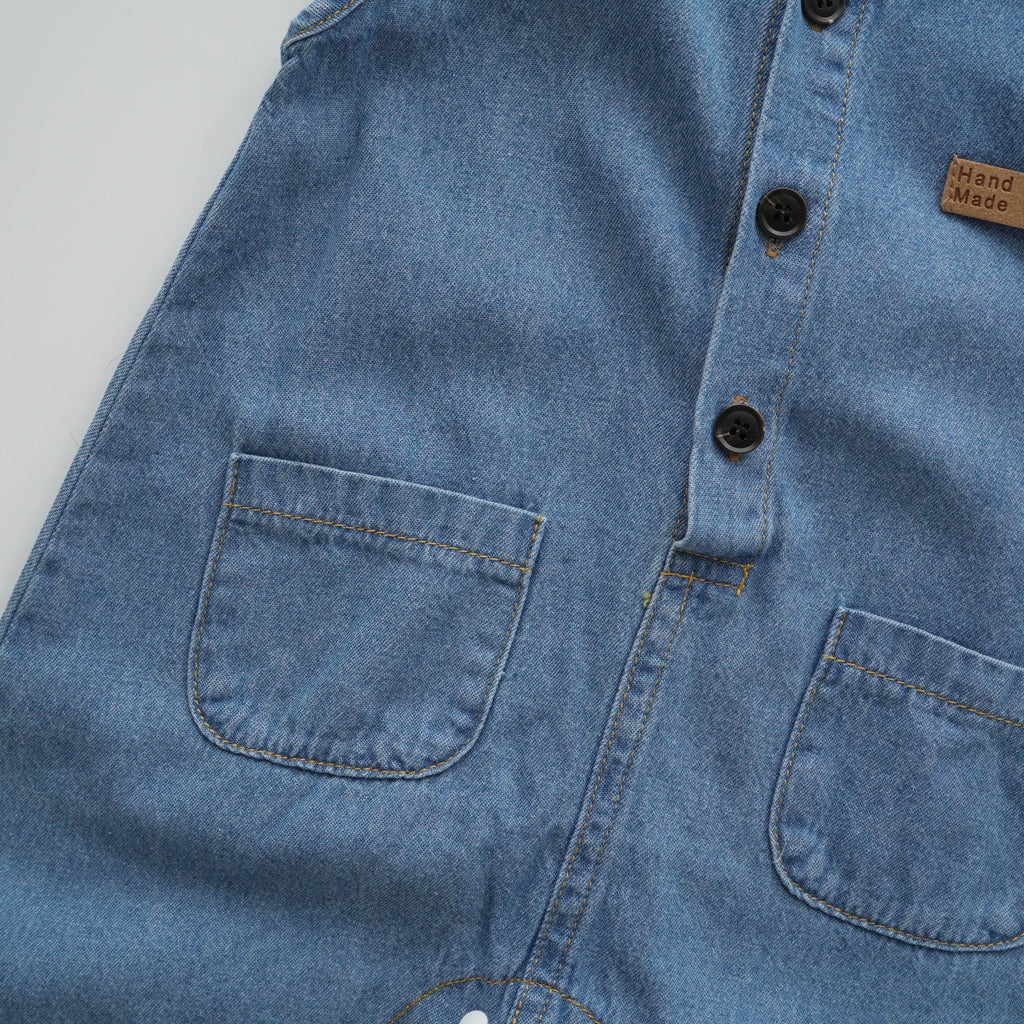 Casual Denim Overall with Hat