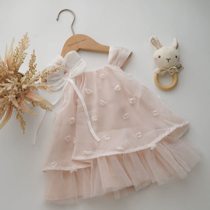 Elegant 3D Flower Pink Dress