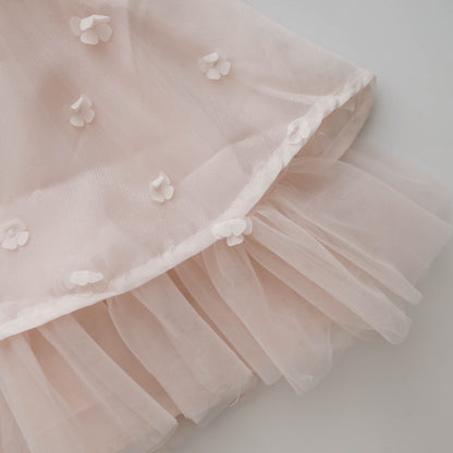 Elegant 3D Flower Pink Dress