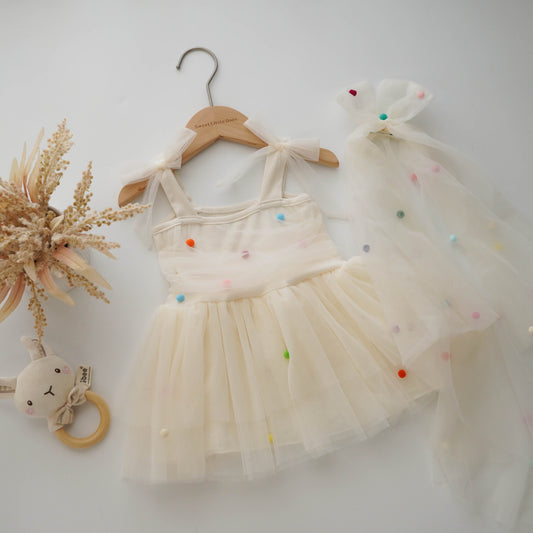 Princess Color Design Dress with Hair Clip