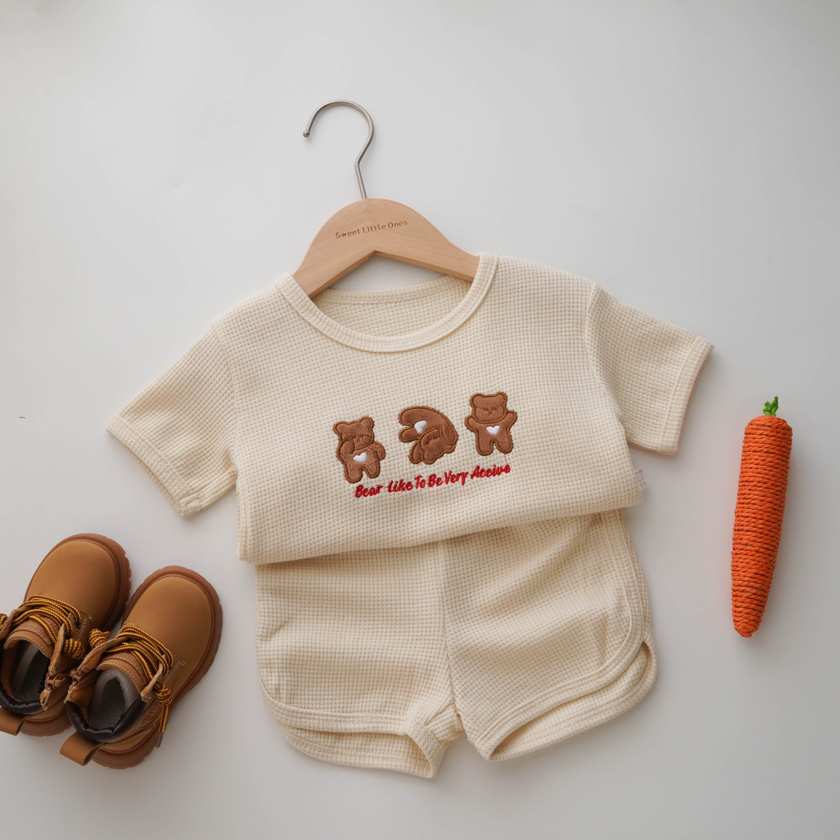 Waffle Bear Casual Two Pieces Set