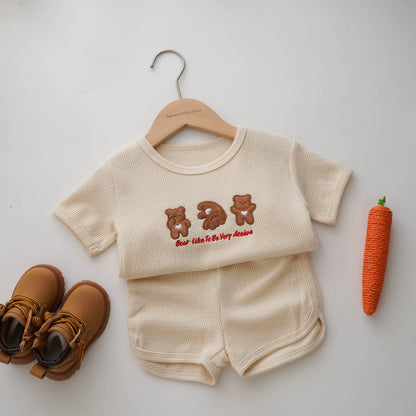Waffle Bear Casual Two Pieces Set