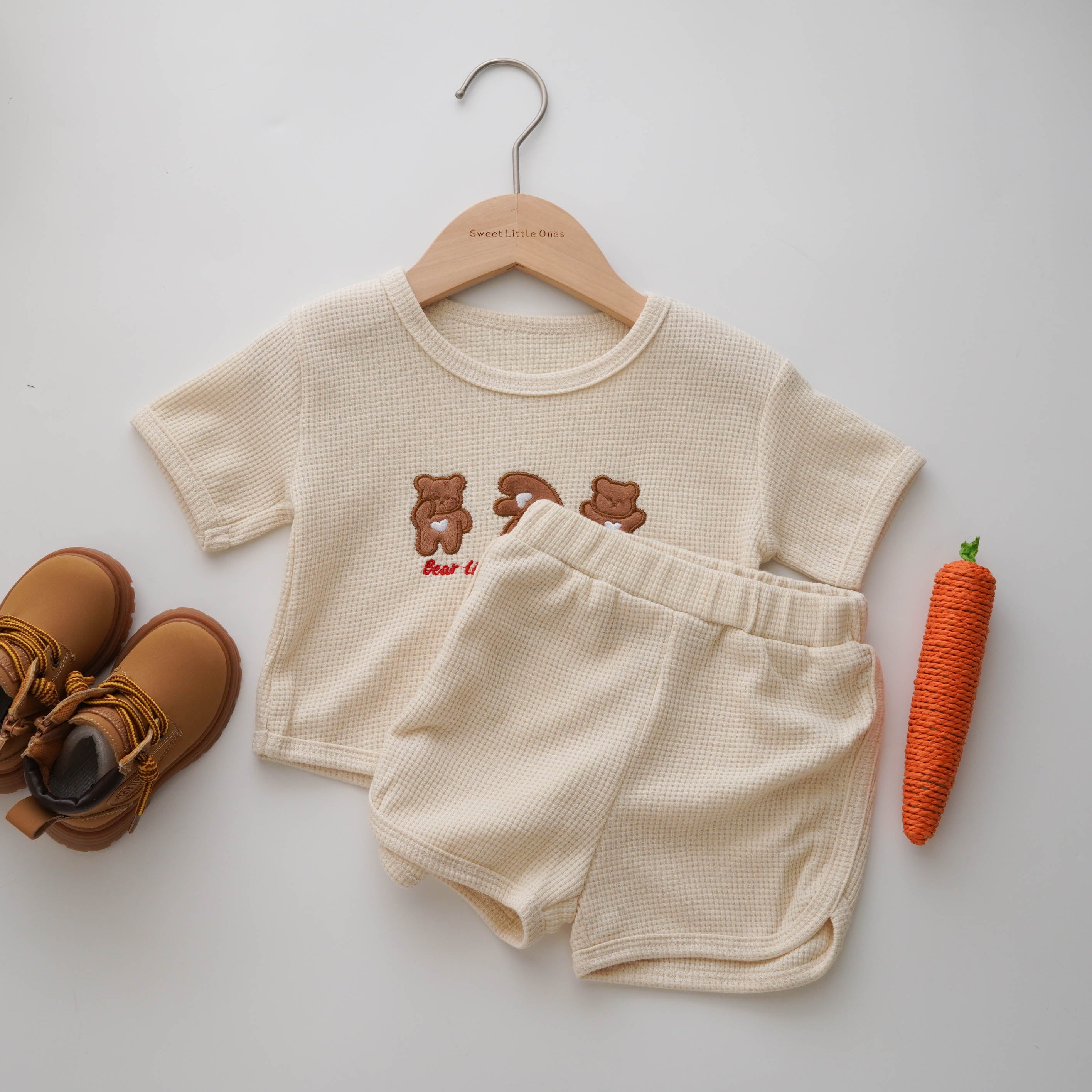 Waffle Bear Casual Two Pieces Set