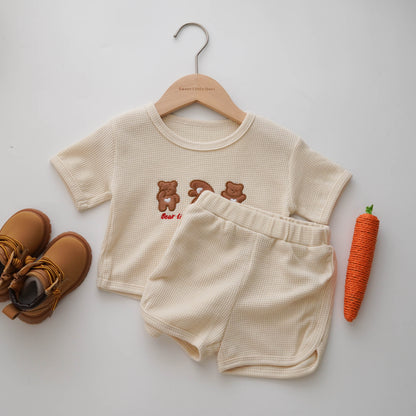 Waffle Bear Casual Two Pieces Set