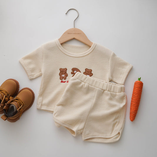 Waffle Bear Casual Two Pieces Set