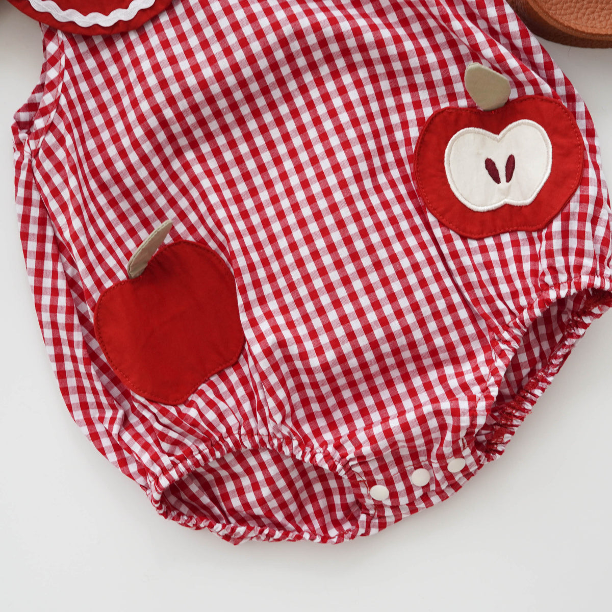 Checkered Apple Romper