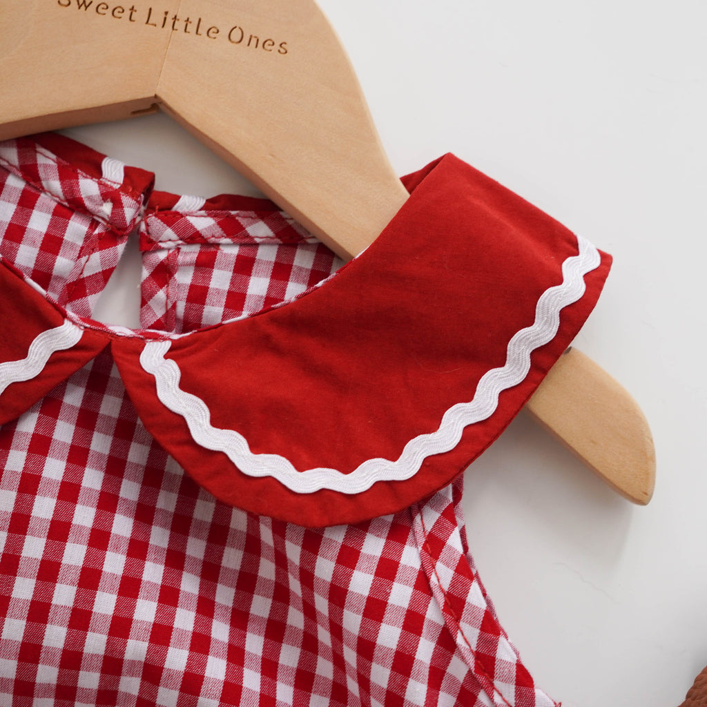 Checkered Apple Romper