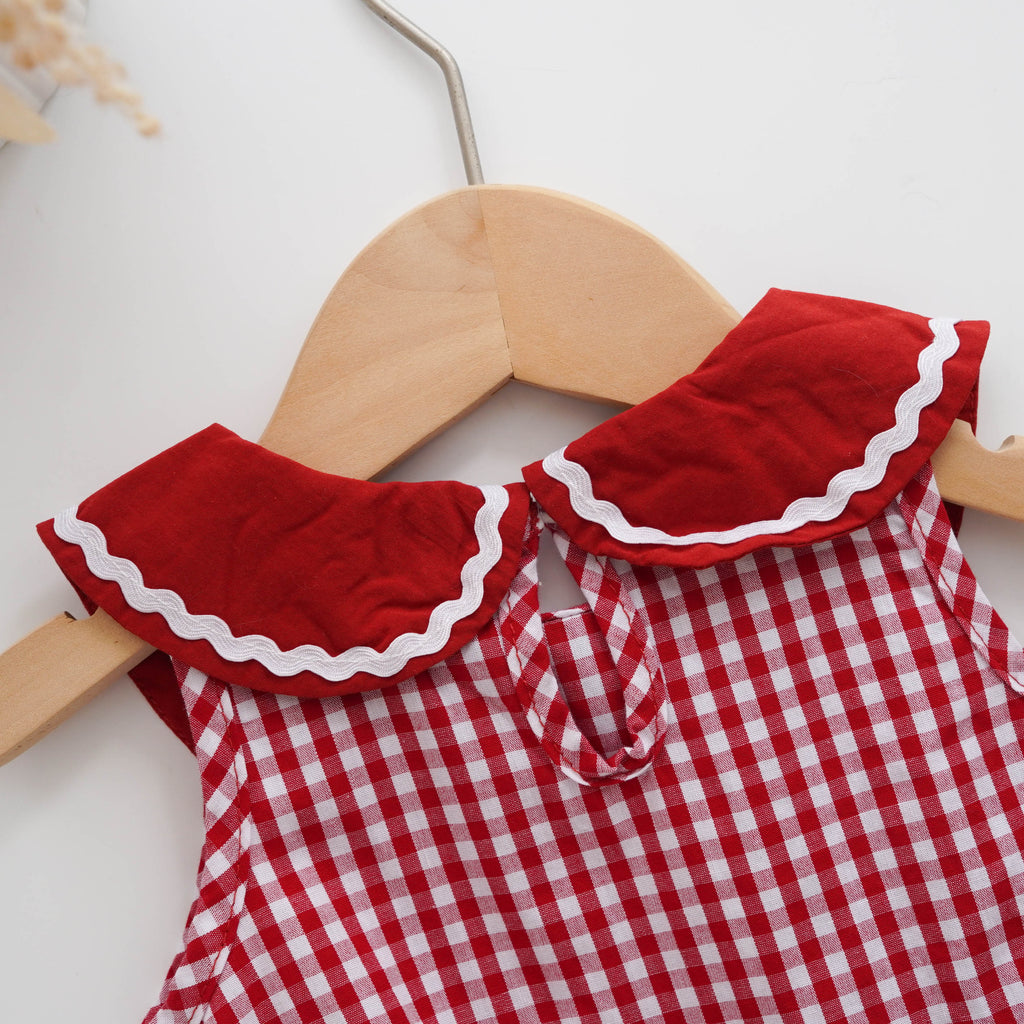Checkered Apple Romper