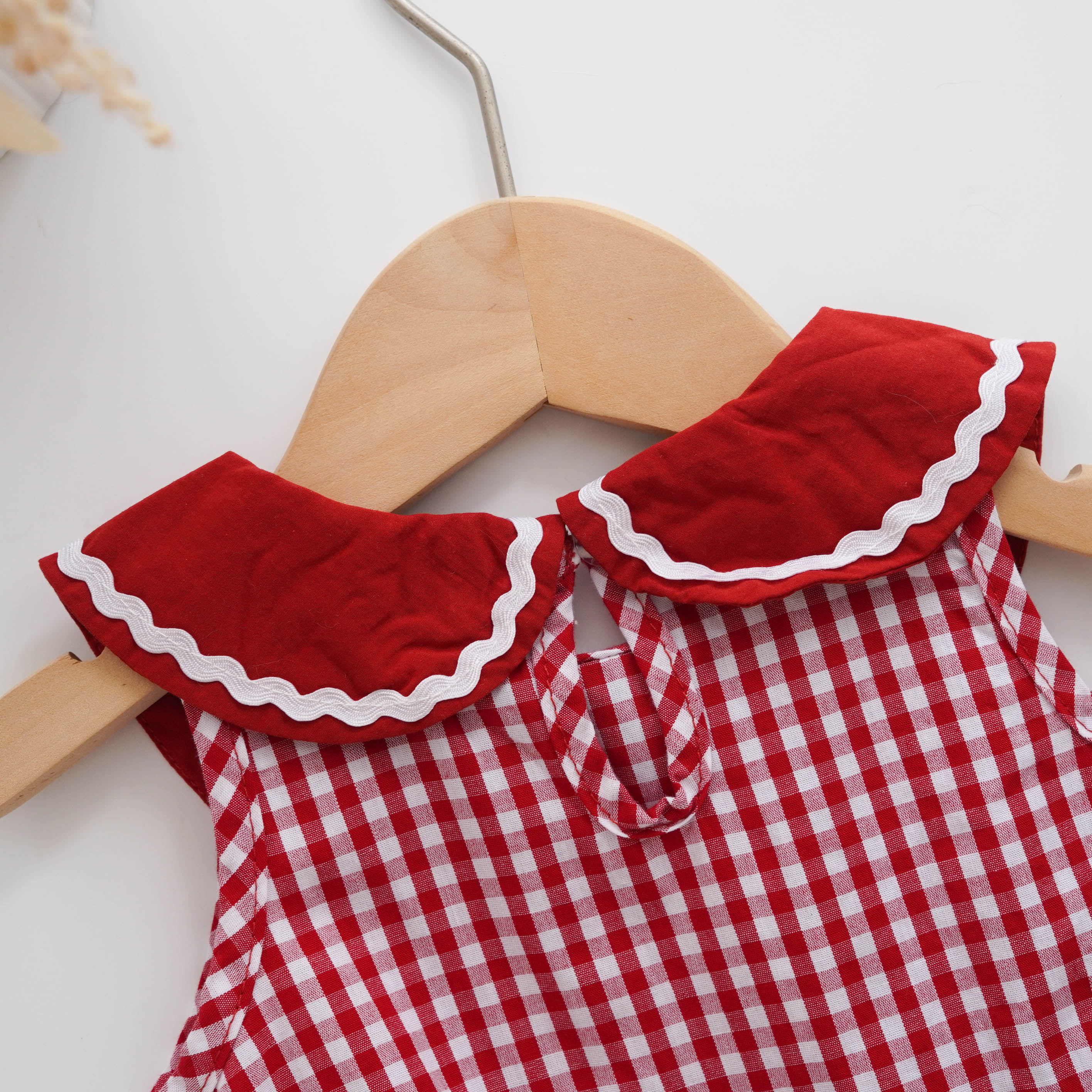 Checkered Apple Romper