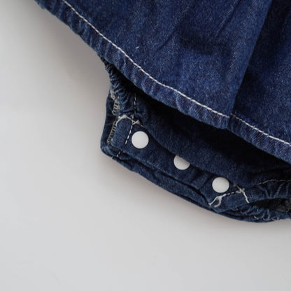 Ribbon Denim Romper