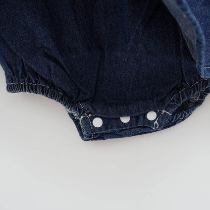 Ribbon Denim Romper