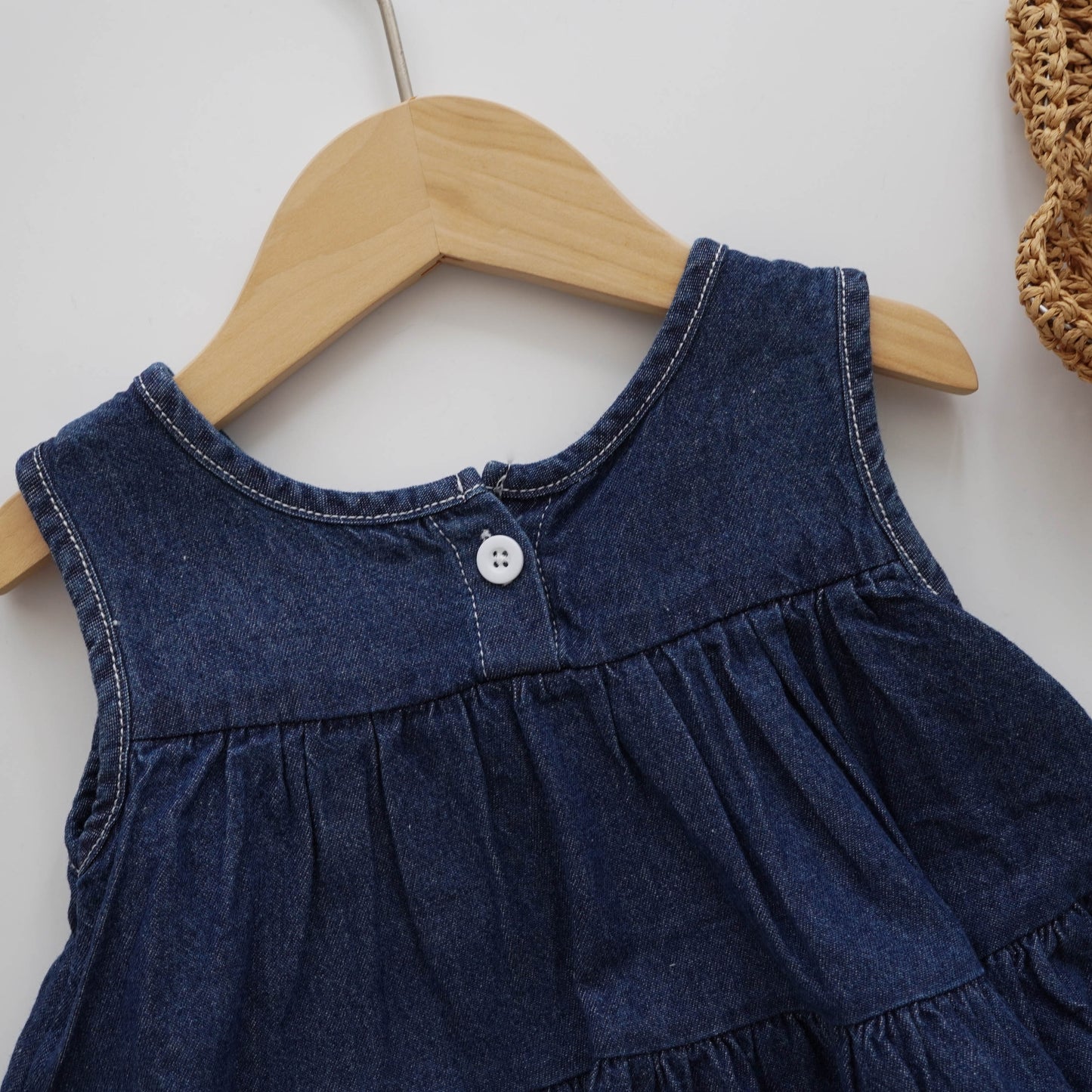 Ribbon Denim Romper