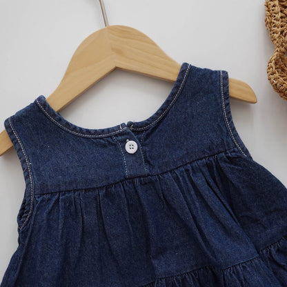 Ribbon Denim Romper