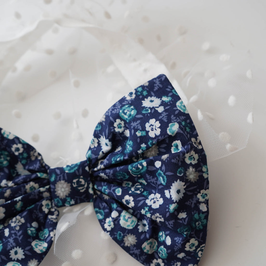 Floral Printing Blue Romper with Hairband
