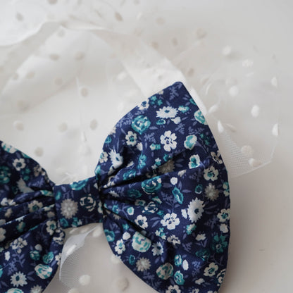 Floral Printing Blue Romper with Hairband
